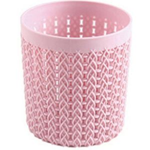 Office Organizer Plastic Container Desktop Cilinder Hollow Pen Opbergdoos Potlood Borstel Pot Penhouder Make Borstel Thuis