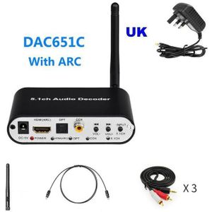 Hdmi-Compatibel Arc 5.1CH Audio Decoder Bluetooth-Compatibel 5.0 Reciever Dac Optische Coaxiale U Spelen Om 5.1ch Dac converter Dac