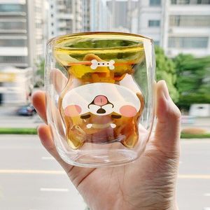 Handgemaakte Creatieve Shiba Inu Cup Citroen Mok Kat Cup Melk Mok Ontbijt Kopjes Cocktail Diamant Glas Mok Persoonlijkheid Drinkware