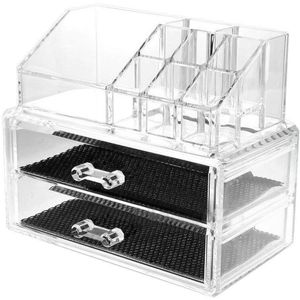Clear Acryl Cosmetische Make-Up Organizer 2 Layer Organizer 19Mar9Drop Sieraden Cartridge