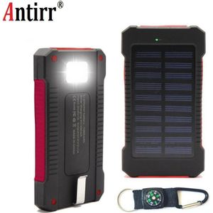 Universele Draagbare Waterdichte Solar Power Bank 12000 mah Dual-USB Solar powerbank backupBattery voor alle Telefoon Batterijen