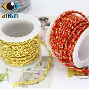 3Mm Zilver Katoen Touwen Voor Verpakking Goud Rood Touw Diy Hand-Geweven Twijn Strings Voor Handwerk Macrame cords Gevlochten Koord