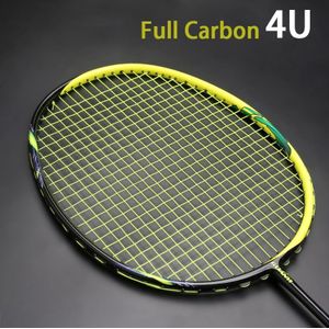 F7 Full Carbon Fiber Strung Badminton Racket Ultralight 4U 82G Professionele Offensief Soort Racket Met Tassen Snelheid Padal