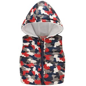 Baby Meisjes vest Winter capuchon vest Voor Meisjes vest Kinderen Warme rits print leuke Bovenkleding Jongens vest Kleding L30830