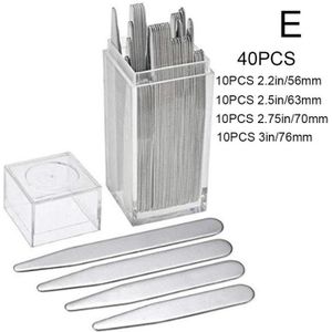 2.5 Inch Kraag Ondersteuning Kraag Insert Matte Metalen Kraag Transparant Boxed Insert Bamboe Stuk Mannen Shirt Kraag Ondersteuning