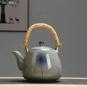 NOOLIM 1000 ml Grote China Theepot handgeschilderde Keramische Retro Blauw en Wit Waterkoker Porseleinen Theepot Teatime Koffie Pot