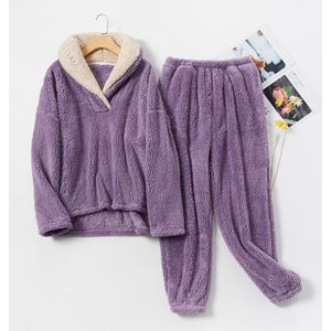 July&#39;s Lied Flanel Winter Pyjama Set Verdikking 2 Stuks Vrouwen Nachtkleding Ongedwongen Losse Warm Homewear Coral Fleece Nachtkleding