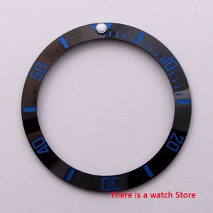 38 Mm Keramische Bezel Insert Zwart Met Blauw Marks Lichtgevende Dot Fit 40 Mm Horloge Case Sub Automatische Mannen horloge
