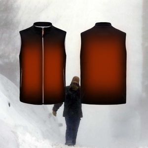 Opgewaardeerd Mannen Outdoor Usb Verwarmde Vest Jas Carbon Fiber Elektrische Thermische Kleding Vest Voor Winter Skiën