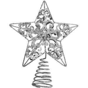 Kerstboom Toppers Zilver Delicate Desktop Ornament Star Decor Festival Supplies Voor Home Bar Xmas Tree Opknoping Ornamenten A5
