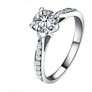 Gloednieuwe Klassieke 925 Sterling Zilveren Ringen Voor Vrouwen Luxe Engagement Trouwringen AAA Zirconia Ring Fijne Sieraden