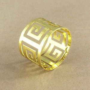 12 Stks/partij Europese Stijl Servet Ring Doek Servet Servet Gesp Holle Patroon Goud En Zilver Servetring Bruiloft Decoratie