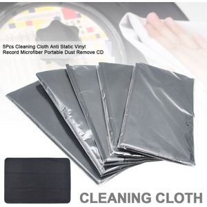 5Pcs Solid Draagbare Cd Microfiber Herbruikbare Beschermende Draaitafels Dust Verwijder Vinyl Anti Statische Schoonmaakdoekje Huis