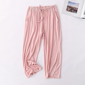 Fdfklak Modale Slapen Broek Voor Vrouwen Bottoms Pijama Broek Lente Zomer Nachtkleding Broek Roze/Zwart Lounge Wear