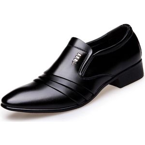 Mannen Business Jurk Loafers Puntige Zwarte Schoenen Oxford Ademend Formele Bruiloft Schoenen lage hak mannen schoenen 5825