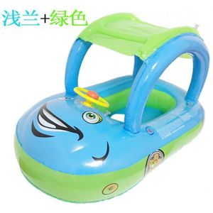 Kinderen Opblaasbare Zachte Materiaal Zwemmen Ring Auto Model Aquatische Speelgoed Afneembare Zonnescherm Baby Zwemmen Ring Drijvende Bed Rij Speelgoed