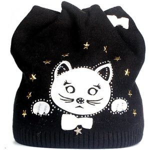 Xthree leuke kitty kinderen winter herfst hoed gebreide hoed baby katoenen mutsen hoed voor meisje