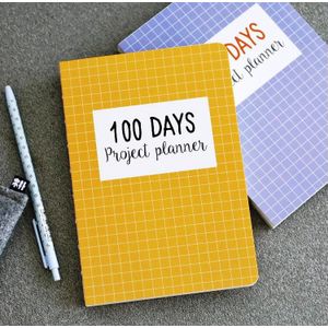 Grid Wereld"" 100 Dagen Project Planner Studie Agenda Notebook Dagelijks Scheduler Grid Papers Journal Briefpapier