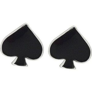 S925 Sterling Oorbellen Pebbles Earring Vrouwen Vrouwelijke Poker Kaarten Schoppen Oorbellen Statement Prachtige Stud Oorbel