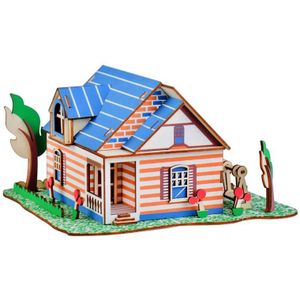 Legpuzzels Diy 3D Hout Puzzel Speelgoed Huis Model Buliding Kids Intelligentie Monteren Educatief Speelgoed Voor Kinderen