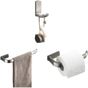 Biggers sanitaire Borstel nikkel afwerking koperen badkamer accessoires set 57 cm lengte handdoek bar toiletrolhouder gewaad haak