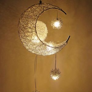 Moderne Creatieve Hanglamp Moon Star Schorsing Kids Slaapkamer Opknoping Lamp Kerst Decoraties Voor Thuis Armatuur Verlichting Led