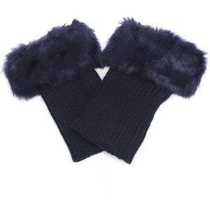Vrouwen Winter Beenwarmers Lady Haak Knit Faux Fur Trim Been Boot Sokken Toppers Manchetten Warmers Boot Sokken Benen Schoenen set