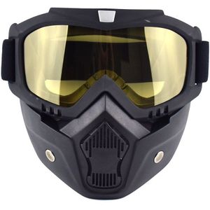 Retro Motorfiets Bril Stofdicht Anti-Uv Motocross Masker Bril Afneembare Modulaire Ademen Filter Open Helm Masker Goggle