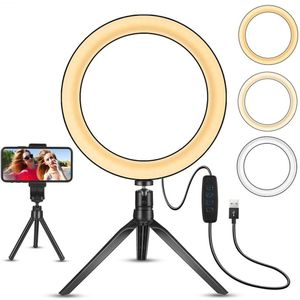 10 Inch Led Ring Statief Bracketet Anker Mobiele Telefoon Live Ring Vullen Licht Selfie Led Ring Flash Licht Invullen Stand