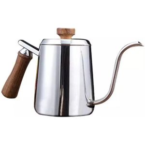 Koffie Accessoires 304 Roestvrij Stalen Pot Met Houten Handvat, Geschikt Voor Professionele Hand Gebrouwen Koffie En Thuis Of Cafe