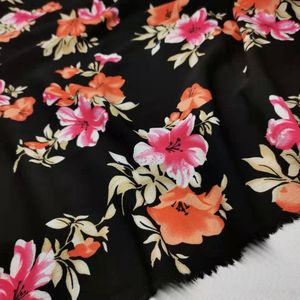 Zonnebrandcrème Jurk Chiffon Jurk Strand Handdoek Stof Chiffon Stof Bloemen Gedrukt Chiffon Jurk Stof Zomer Jurk Materiaal