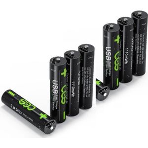 1.5V Aaa Oplaadbare Batterij Lithium Li-Ion 1100mwh Batterij 1.5V Aa Batterij 2775mwh Batterij