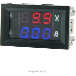 Dc 7-110V Voltmeter Current Meter Ampere Volt Gauge Rood + Blauw/Rood + Rood Dual Led display 10A 50A 100A S23 20
