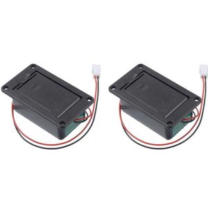 Basgitaar Pickup 9 V Batterij Boxs 9 Volt Batterij Houder/Case/Compartiment Cover Met 2 Pin Plug en Kabel Contacten