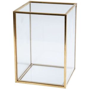 Golden Cosmetische Opbergdoos Desktop Lippenstift Afwerking Glas Plaid Sieraden Classificatie Opslag Make Borstel Organizer