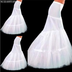 In Voorraad Petticoat 2 Hoepels Witte Zeemeermin Trouwjurk Crinoline Slip Goedkope En Goede Accessoires