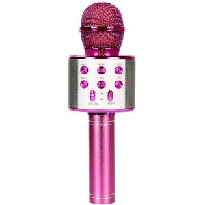 WS858 Draadloze Bluetooth Microfoon Karaoke Condensator Microfoon Professionele Microfoon Radio Studio Opname Microfoon Met Led Licht