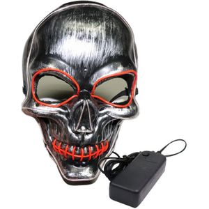 Halloween Scary Death Skull Skelet Masker Led Light Up Cosplay Festival Kostuum 40JF