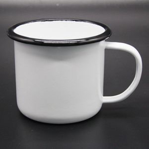 ZIKAI 350 ml echte klassieke emaille koudgewalst staal ontbijt melk mokken Kantoor koffie thee kopjes reizen mok camping mok KB-1