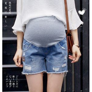 Yuanjiaxin Moederschap Denim Shorts Jeans Plus Size Zwangere Korte Blauw Moederschap Kleding Zwangerschap Kwastje Vrouwen Capri