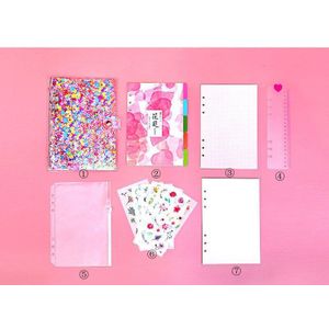 Roze Sequin Bloemblaadje Transparante Eenhoorn Notebook Set Schets Boek Reizen Reizigers Stencil Divider Agenda School