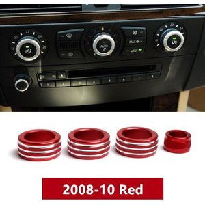 Center Console Airconditioning Volumeknop Ring Decoratie Cover Trim 4 Stuks Voor Bmw 5 Serie E60 523 525 2004-10 Aluminium