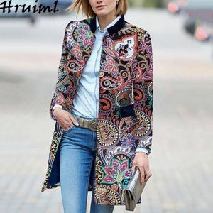 Vrouwen Trenchcoat Winter Lange Mouwen Print Casual Mode Plus Size Vrouwen Lange Jas Streetwear Office Lady Tops Vrouwelijke