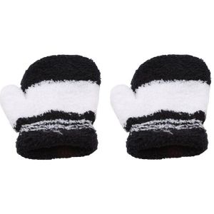 Kinderen Coral Fleece Gebreide Wanten Baby Winter Warm Pluche Handschoenen Kids Jongens Meisjes Zachte Kleurrijke Gestreepte Volledige Vinger Handschoenen