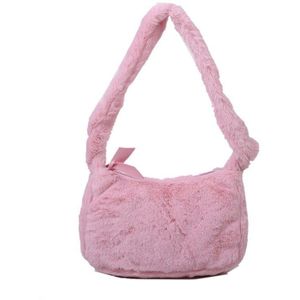 Pluche Vrouwen Tas Mini Pluizige Schouder Shopper Tassen Voor Vrouwen Koreaanse Mode Kleine Bont Vrouwelijke Handtassen Sac Een belangrijkste Bolsas