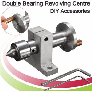 Lager Levend Centrum Revolving Centre Zilver Verstelbare Dubbele Diy Accessoires Met Rocker Voor Houtbewerking Draaibank Mini Draaibank