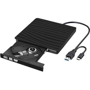 Externe Cd Dvd Drive, usb 3.0 USB-C Cd Rw Reader Rewriter Met Sd Tf Card Reader &amp; Usb-Stick Poort Voor Laptop Desktop pc