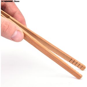 14.5Cm 1 X Pincet Hout Kleur Geweven Bamboe Kongfu Thee Gebruiksvoorwerp Pincet