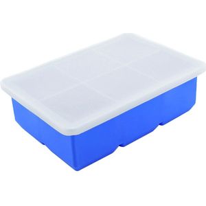 1Pcs Food Grade Siliconen 6 Grids Plein Ice Cube Tray Maker Mold Container Keuken Gadget Met Deksel Voor Bar hotel Home Restaurant