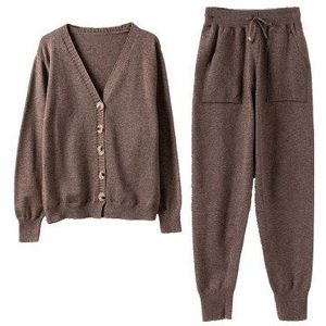 Herfst Vrouwen Gebreide Trainingspak Coltrui Casual Outfit Vrouwelijke Winter 2 Delige Set Knit Top Broek Sporting Suit